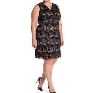 Sharagano | Lace Surplice Neck Sheath Dress *NWT*